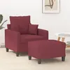 Image de Fauteuil avec repose pied Rouge bordeaux 60 cm Tissu