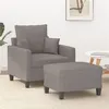 Image de vidaXL Fauteuil avec repose-pied Taupe 60 cm Tissu3201088
