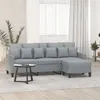 Image de vidaXL Canapé à 3 places avec repose-pieds Gris clair 180 cm Tissu3201089