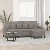 Image de Canapé à 3 places avec repose pieds Taupe 180 cm Tissu