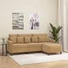 Image de Canapé à 3 places avec repose pieds Marron 180 cm Velours