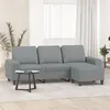 Image de vidaXL Canapé à 3 places avec repose-pieds Gris clair 180 cm Tissu3201151