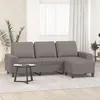 Image de Canapé à 3 places avec repose pieds Taupe 180 cm Tissu