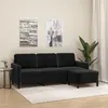 Image de vidaXL Canapé à 3 places avec repose-pieds Noir 180 cm Velours, canapé, canapé avec repose-pieds, canapé trois places, 3201179
