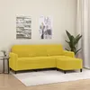 Image de Canapé à 3 places avec repose pieds jaune 180 cm velours