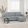 Image de vidaXL Canapé à 3 places avec repose-pieds Gris clair 180 cm Tissu 3201192