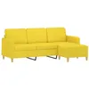 Image de Canapé à 3 places avec repose pieds Jaune clair 180 cm Tissu