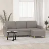 Image de vidaXL Canapé à 3 places avec repose-pieds Taupe 180 cm Tissu 3201199
