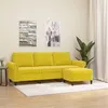 Image de vidaXL Canapé à 3 places avec repose-pieds jaune 180 cm velours3201221