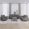 Image de vidaXL Ensemble de canapés 3 pcs avec coussins Gris foncé Tissu