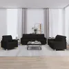 Image de vidaXL Ensemble de canapés 3 pcs avec coussins Noir Tissu