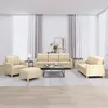 Image de vidaXL 4-delige Loungeset met kussens stof cràmekleurig3201252