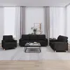 Image de vidaXL Ensemble de canapés 3 pcs avec coussins noir tissu