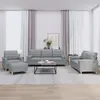 Image de vidaXL Ensemble de canapés 4 pcs coussins gris clair tissu3201266