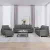 Image de vidaXL Ensemble de canapés 4 pcs coussins gris foncé tissu3201267