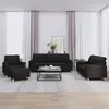 Image de vidaXL Ensemble de canapés 4 pcs avec coussins noir tissu3201270