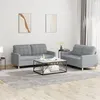 Image de vidaXL Ensemble de canapés 2 pcs avec coussins Gris clair Tissu