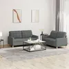 Image de vidaXL Ensemble de canapés 2 pcs avec coussins Gris foncé Tissu
