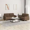 Image de vidaXL Ensemble de canapés 2 pcs avec coussins Marron Tissu