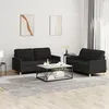 Image de vidaXL Ensemble de canapés 2 pcs avec coussins Noir Tissu
