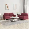 Image de vidaXL Ensemble de canapés 2 pcs avec coussins Rouge bordeaux Tissu