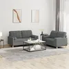 Image de vidaXL Ensemble de canapés 2 pcs coussins gris foncé tissu3201291