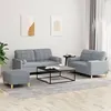 Image de Ensemble de canapés 3 pcs coussins gris clair tissu