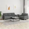 Image de vidaXL Ensemble de canapés 2 pcs avec coussins Gris foncé Tissu