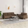 Image de vidaXL Ensemble de canapés 2 pcs avec coussins Marron Tissu