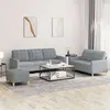 Image de Canape droit vidaxl 3 places en tissu gris 77 x 138 x 41 cm