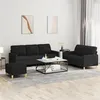 Image de Canape droit vidaxl 3 places en tissu noir 77 x 138 x 41 cm