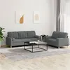 Image de vidaXL Ensemble de canapés 2 pcs coussins gris foncé tissu3201323