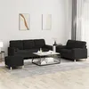 Image de vidaXL Ensemble de canapés 3 pcs avec coussins noir tissu3201334
