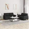 Image de vidaXL Ensemble de canapés 2 pcs avec coussins Noir Similicuir