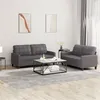 Image de vidaXL Ensemble de canapés 2 pcs avec coussins Gris Similicuir