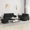 Image de Canape droit vidaxl 2 places en simili-cuir noir 77 x 138 x 41 cm