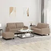 Image de vidaXL 3-delige Loungeset met kussens kunstleer cappuccino3201367