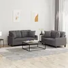 Image de vidaXL Ensemble de canapés 2 pcs avec coussins gris similicuir