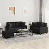 Image de vidaXL 3-delige Loungeset met kussens kunstleer zwart3201373