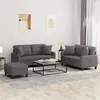 Image de vidaXL 3-delige Loungeset met kussens kunstleer grijs3201375