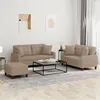 Image de vidaXL 3-delige Loungeset met kussens kunstleer cappuccinokleurig3201377