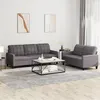 Image de vidaXL Ensemble de canapés 2 pcs avec coussins Gris Similicuir
