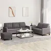Image de vidaXL Ensemble de canapés 3 pcs avec coussins Gris Similicuir