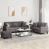 Image de vidaXL Ensemble de canapés 3 pcs avec coussins gris similicuir