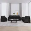 Image de vidaXL Ensemble de canapés 3 pcs avec coussins Noir Similicuir3201398
