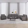 Image de vidaXL Ensemble de canapés 3 pcs avec coussins Gris Similicuir3201400