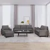 Image de vidaXL Ensemble de canapés 4 pcs avec coussins Gris Similicuir3201405