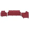 Image de Ensemble de canapés vidaXL 4 pièces avec coussins en Similicuir Rouge bordeaux
