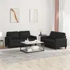 Image de vidaXL Ensemble de canapés 2 pcs avec coussins Noir Similicuir