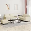 Image de vidaXL Ensemble de canapés 3 pcs avec coussins Crème Similicuir3201414